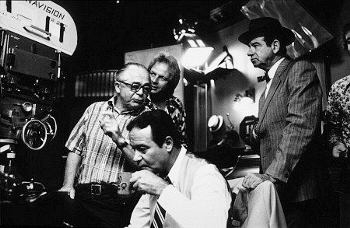 Billy con sus inseparables Jack Lemmon y Walter Matthau durante el rodaje de su �ltima obra maestra conjunta: "Primera plana".