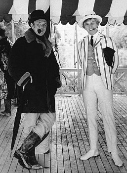 Con Tommy Steele en el rodaje de su �ltima pel�cula: "La mitad de seis peniques".