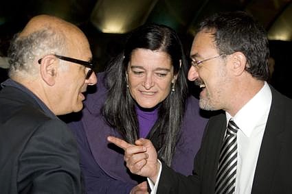 Michael Nyman con el director de DocumentaMadrid