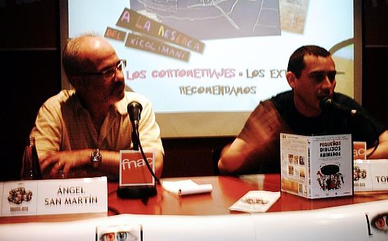 Ángel San Martín en una de las mesas de Cinema Jove
