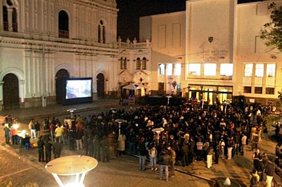 Proyección en el festival de cine de Cuenca, Ecuador