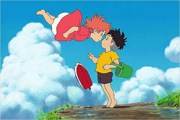 Quizá no encontremos aquí la complejidad temática de El viaje de Chihiro, el antibelicismo de filmes como La princesa Mononoke o Porco rosso ponyo-en-el-acantilado-5