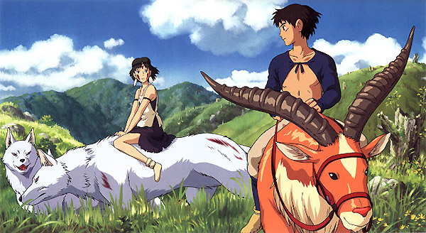 Miyazaki utiliza a los animales para representar en ellos unos valores que deberían estar presentes en los hombres, una sutil metáfora para exponer la sensibilidad que ellos poseen y que el hombre carece mononoke-2