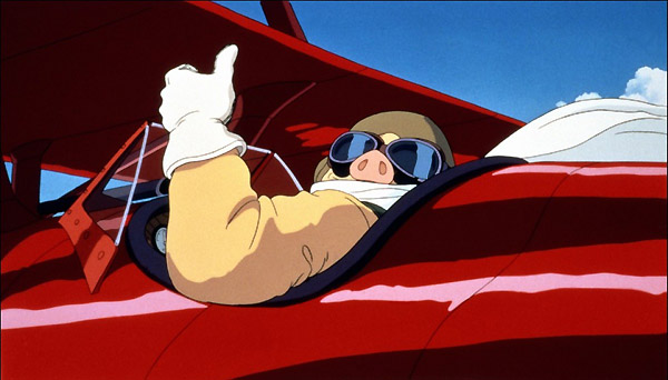 Porco Rosso (1992) nació como un corto para ser proyectado en los vuelos por una compañía de aviones japoneses porco-rosso-15