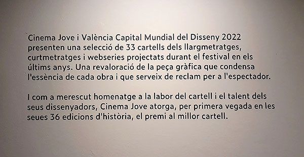 El único rótulo explicativo en la exposición del Octubre CCC cinema-jove-105